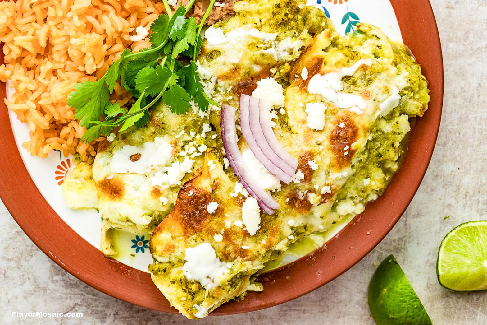 Enchiladas with green sauce